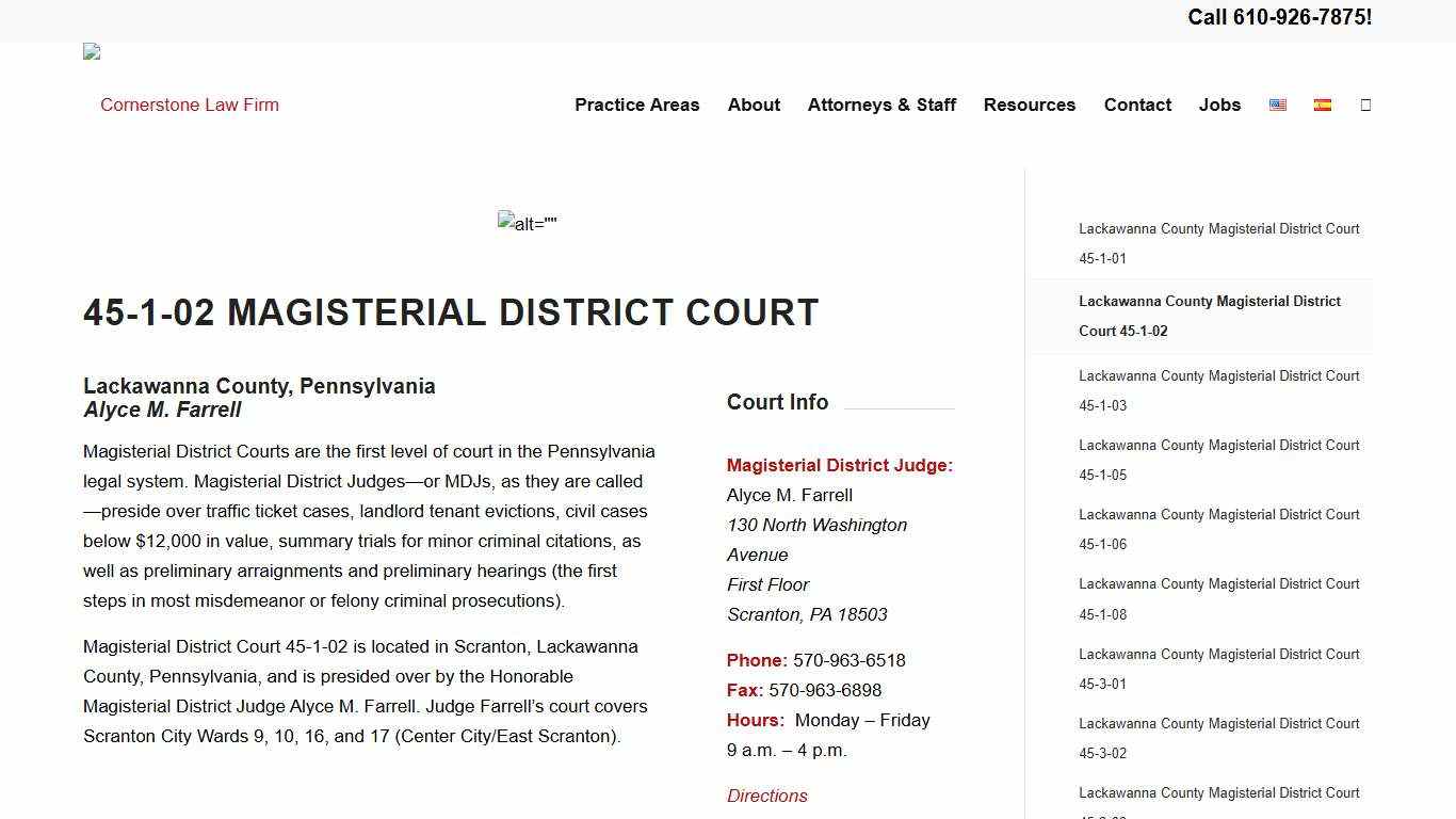 Lackawanna County Magisterial District Court 45-1-02