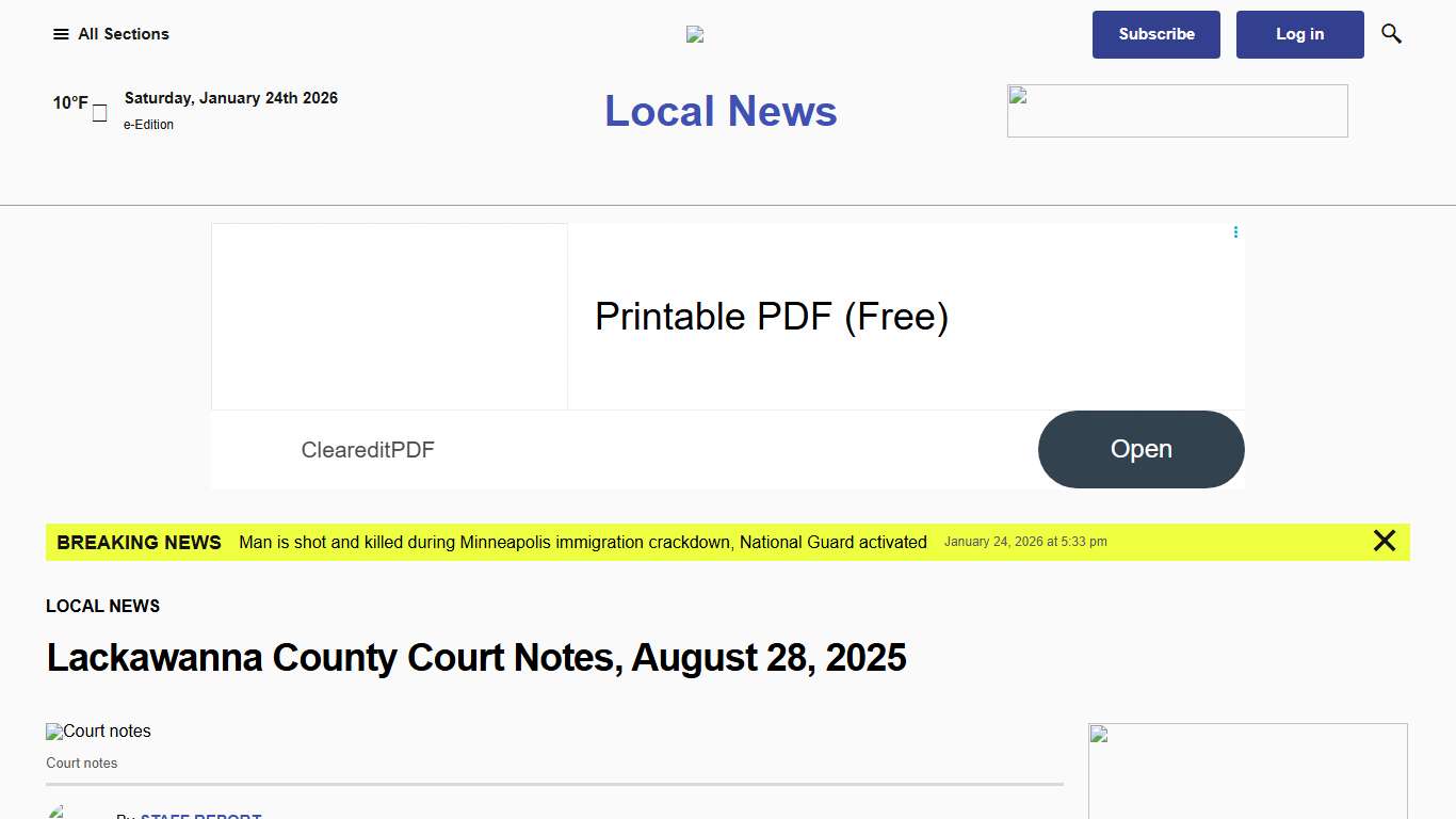Lackawanna County Court Notes, August 28, 2025 – Scranton Times-Tribune